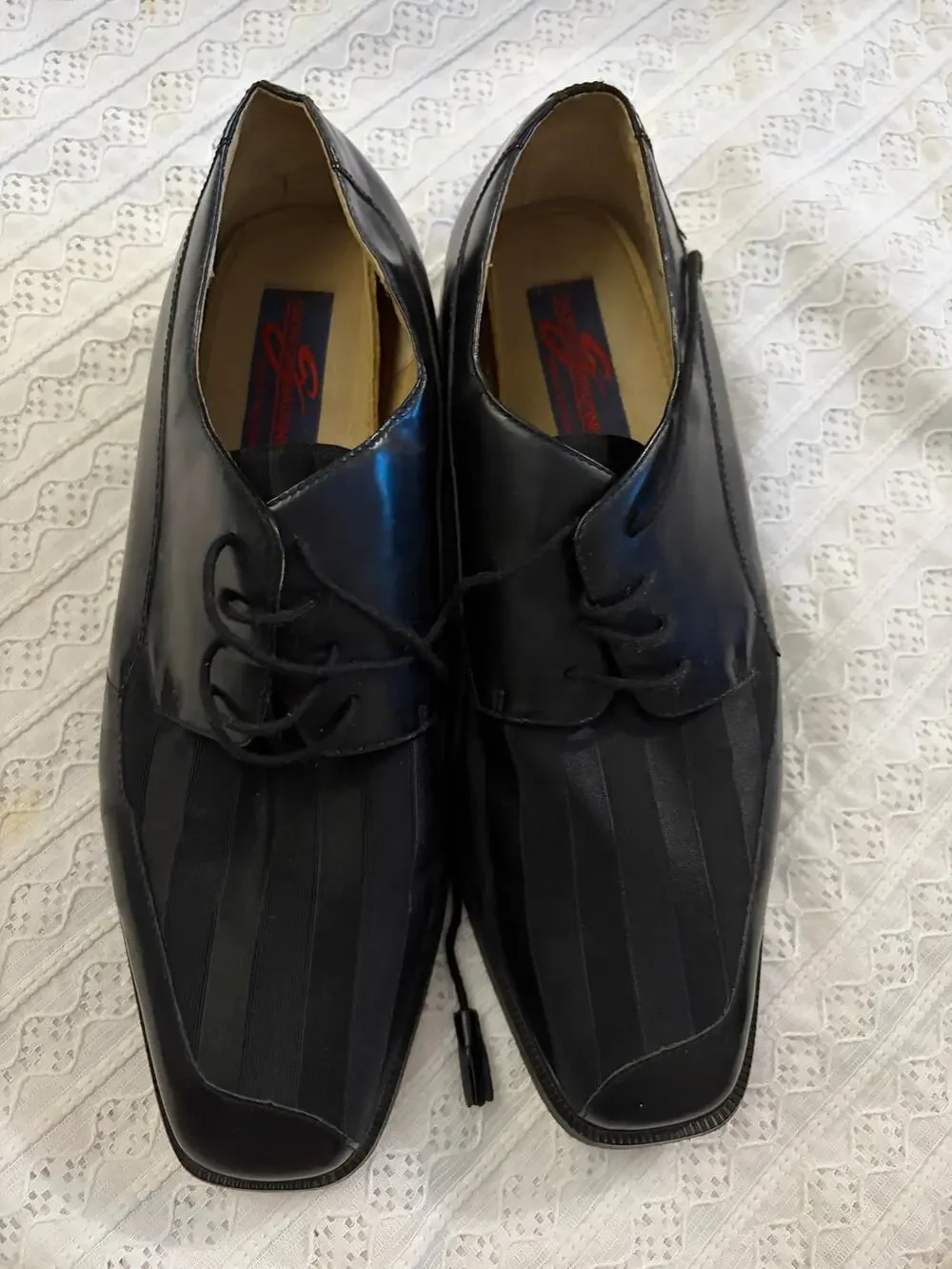 Giorgio Brutini Private Collection Men's 14 Black Leather Lace Up Dress Shoes